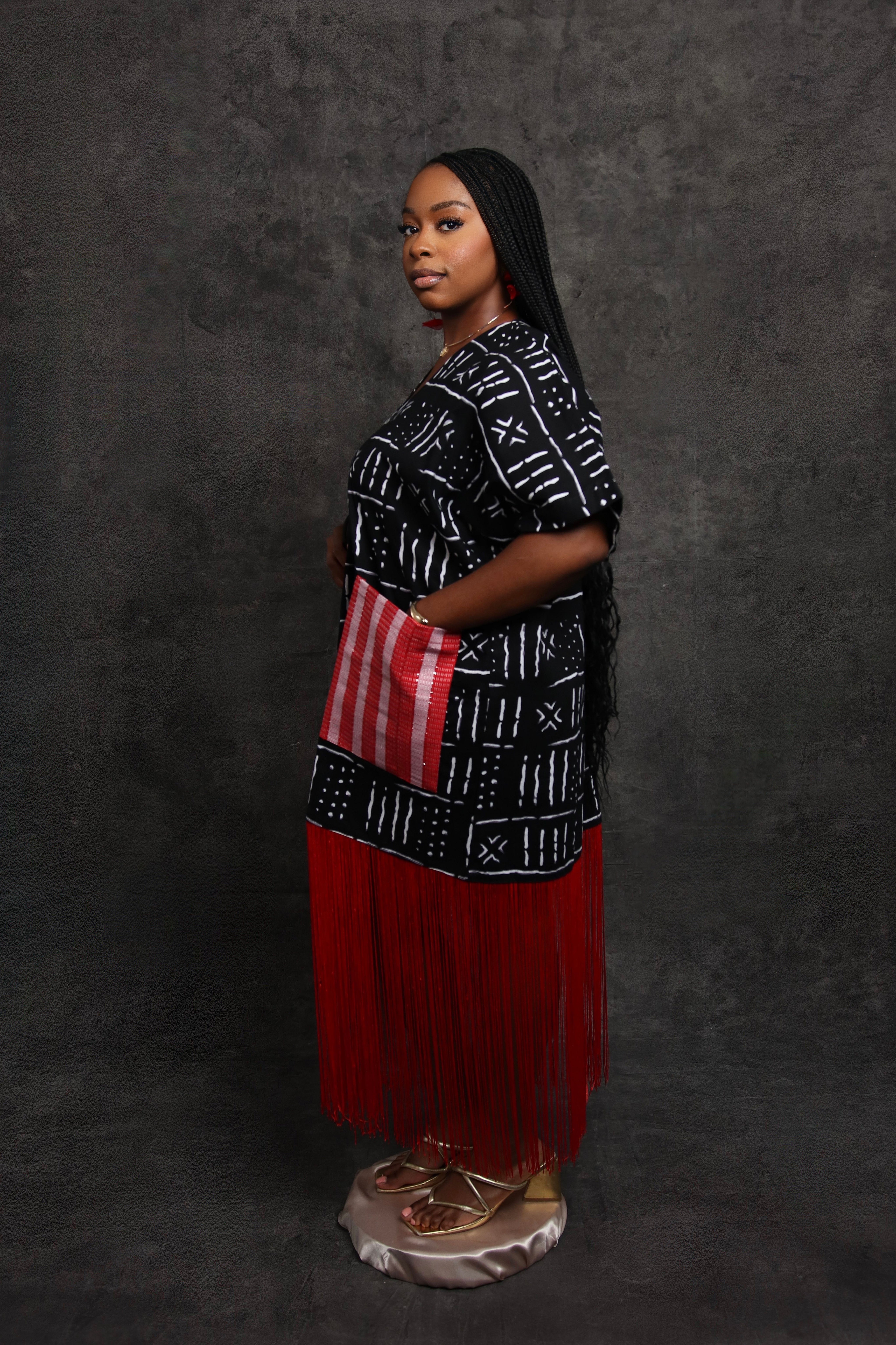SANAA FRINGE DRESS | RED