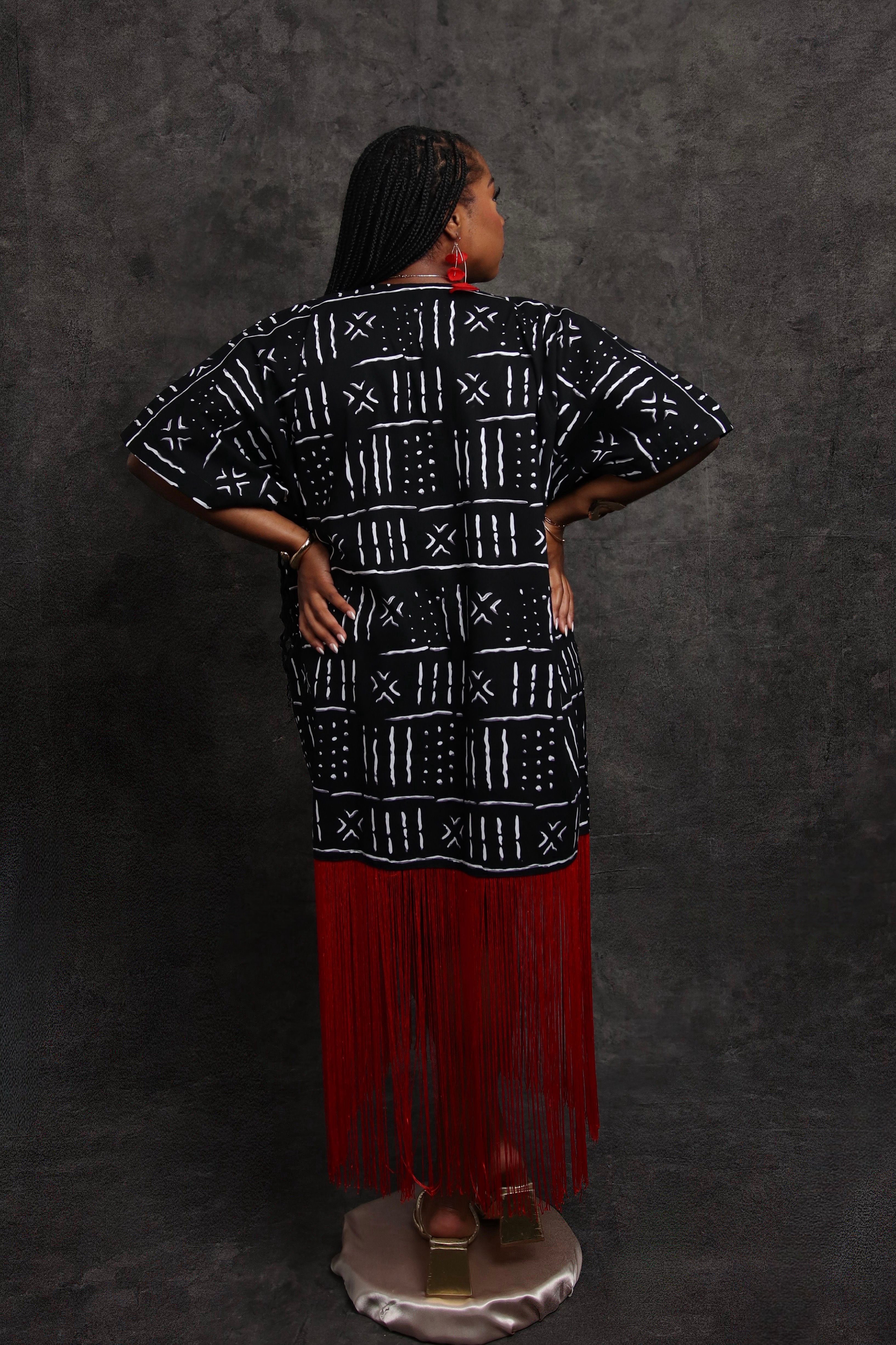 SANAA FRINGE DRESS | RED