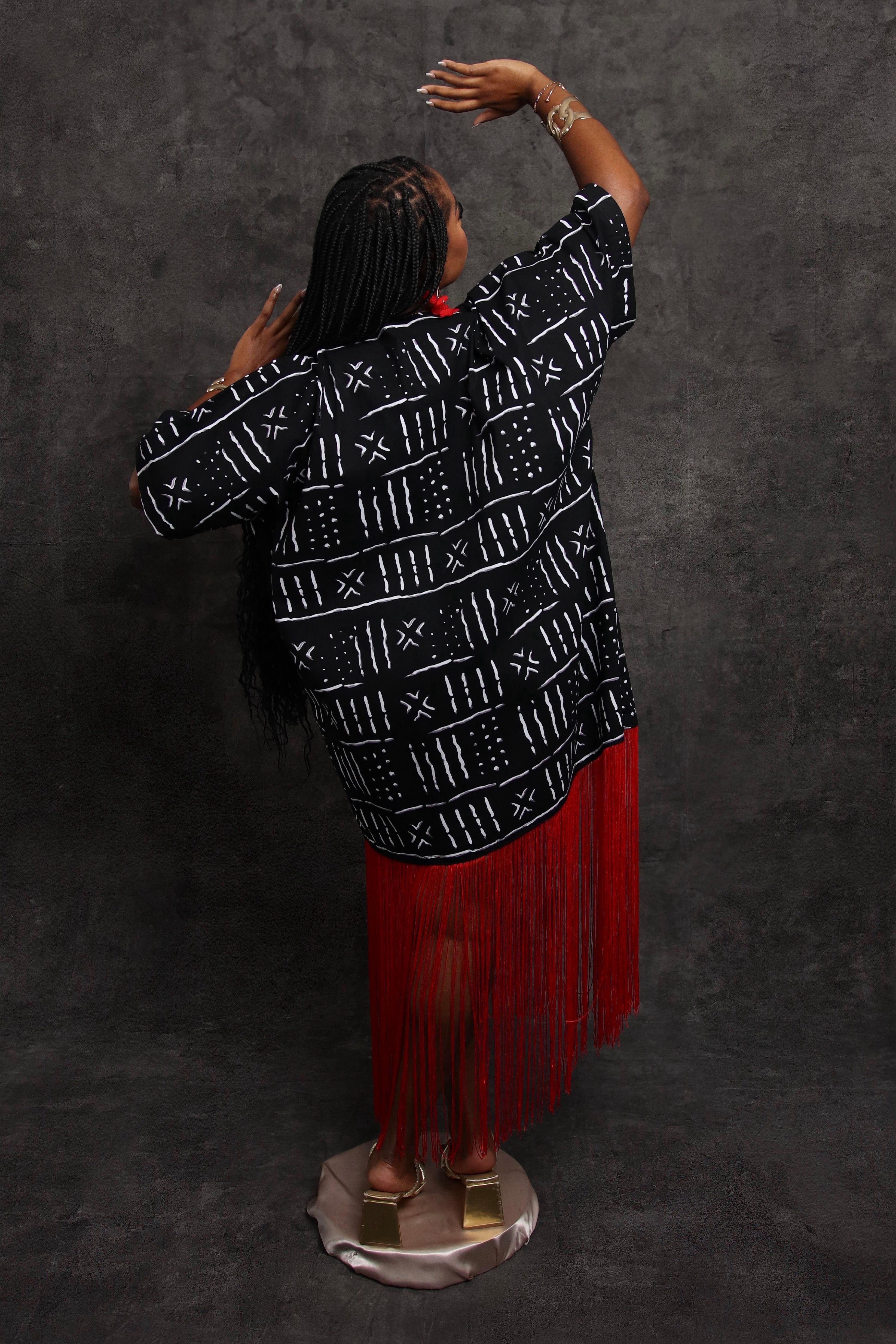 SANAA FRINGE DRESS | RED