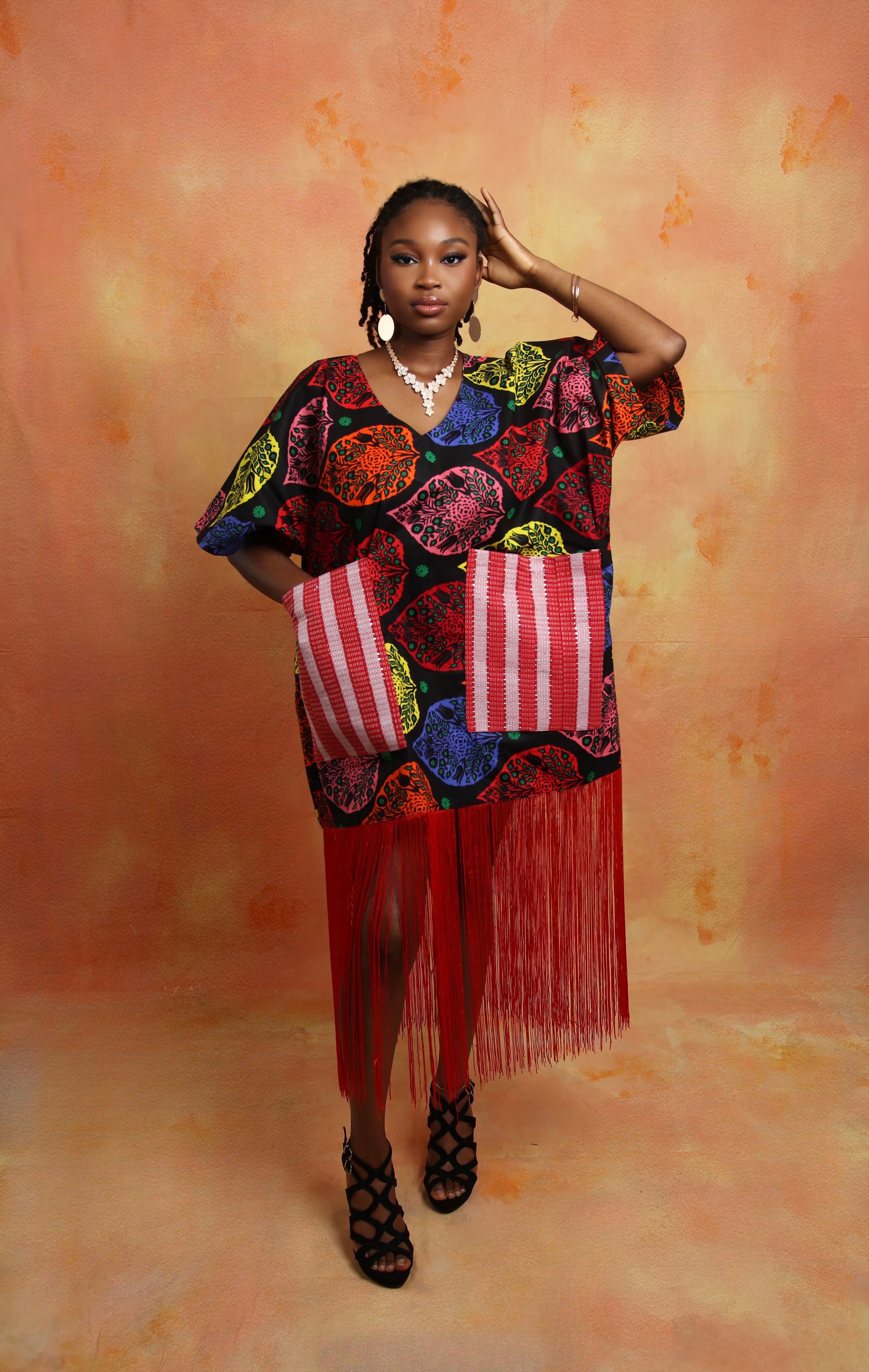 SANAA FRINGE DRESS | MULTICOLOR