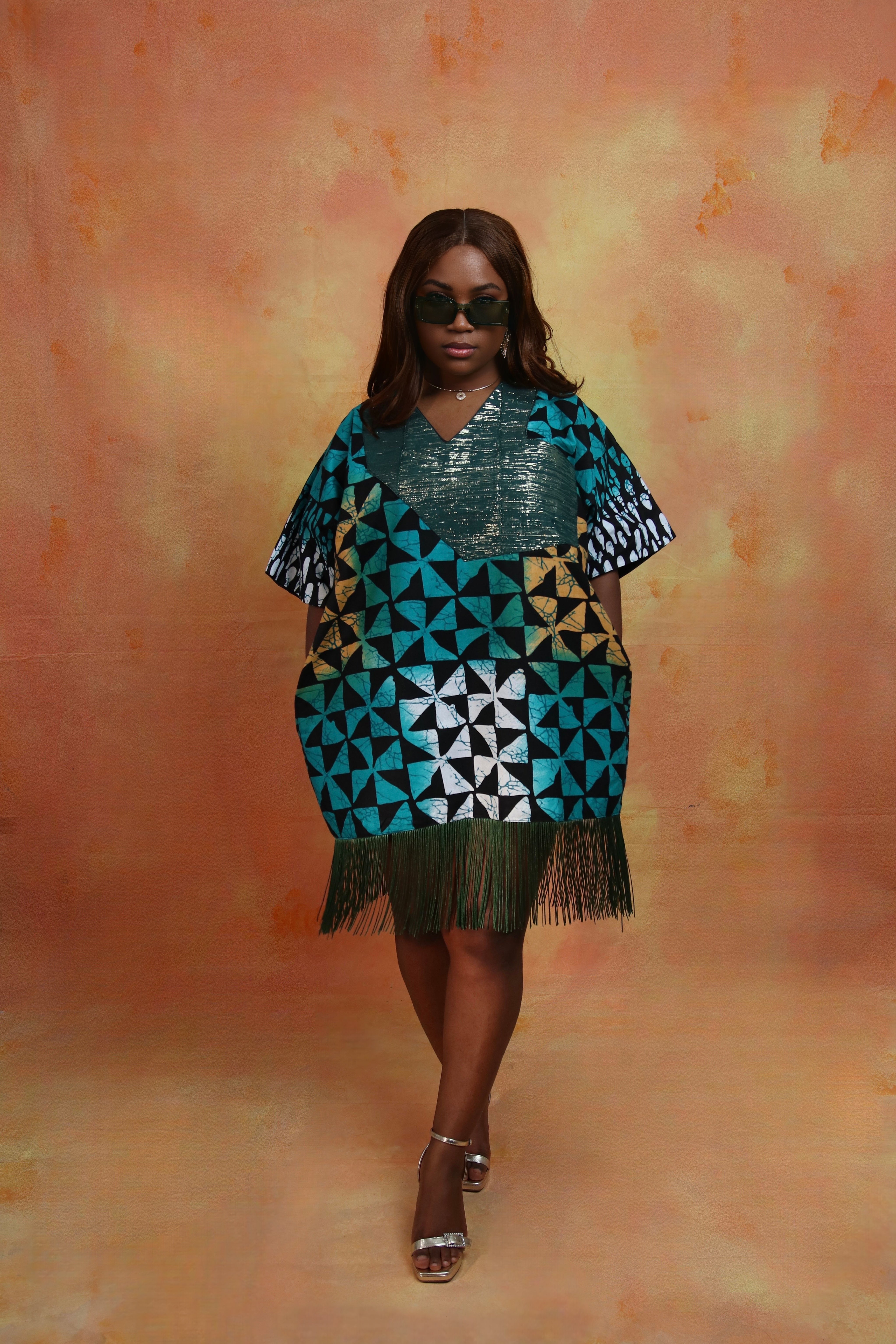 AYAWA FRINGE DRESS | GREEN