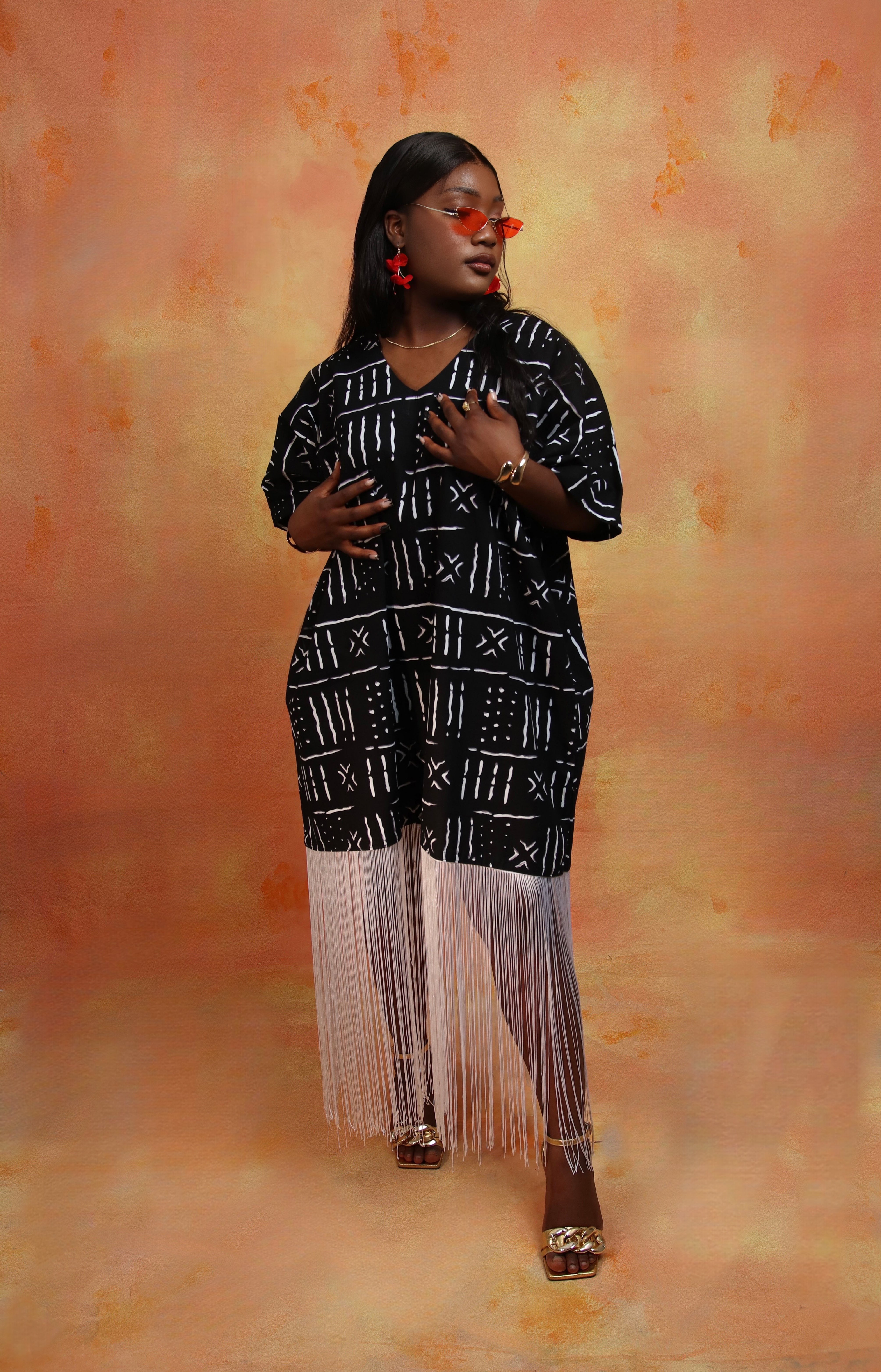 SAFAA FRINGE DRESS | WHITE