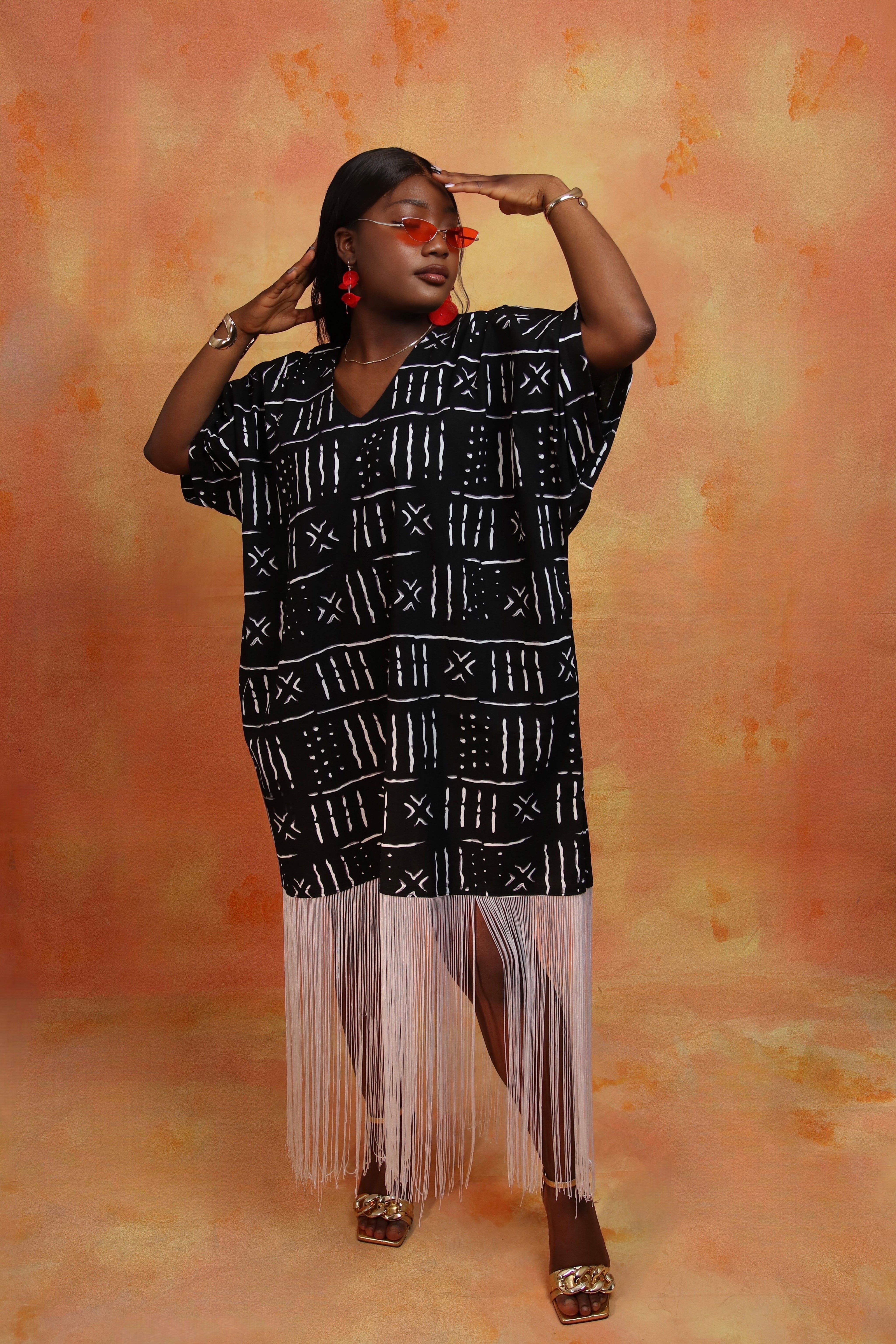 SAFAA FRINGE DRESS | WHITE