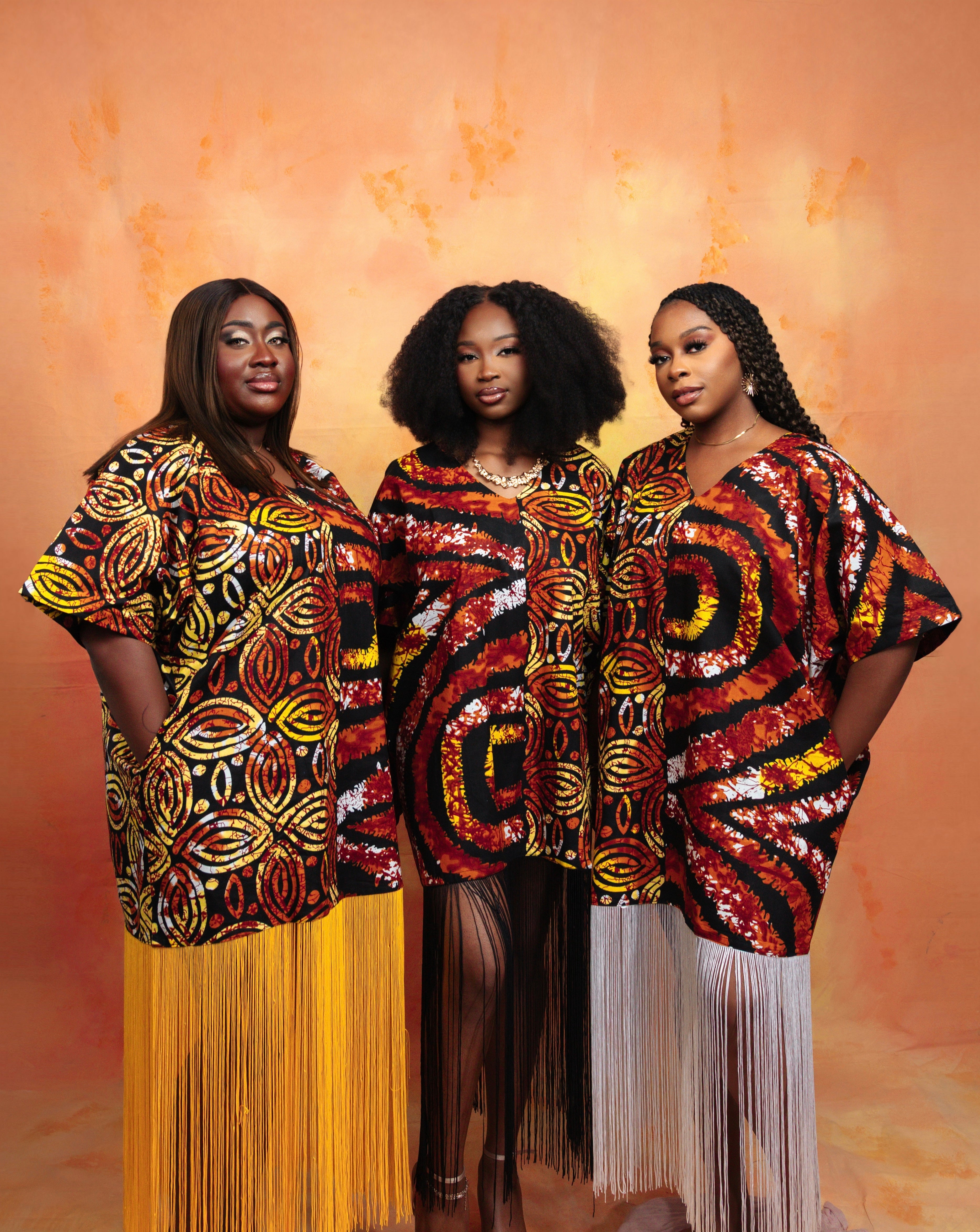 SAFAA FRINGE DRESS | BROWN WHITE