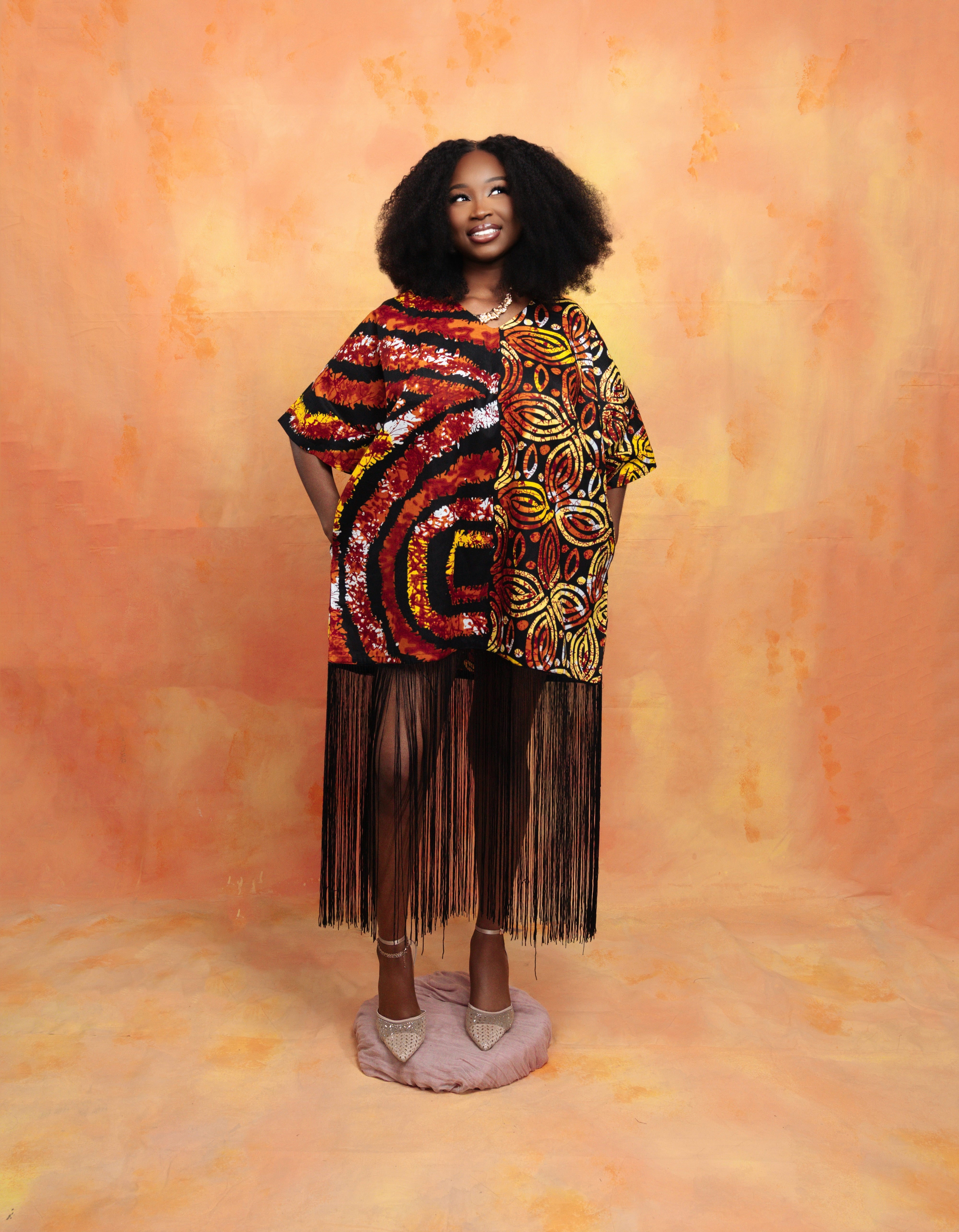 SAFAA FRINGE DRESS | BLACK